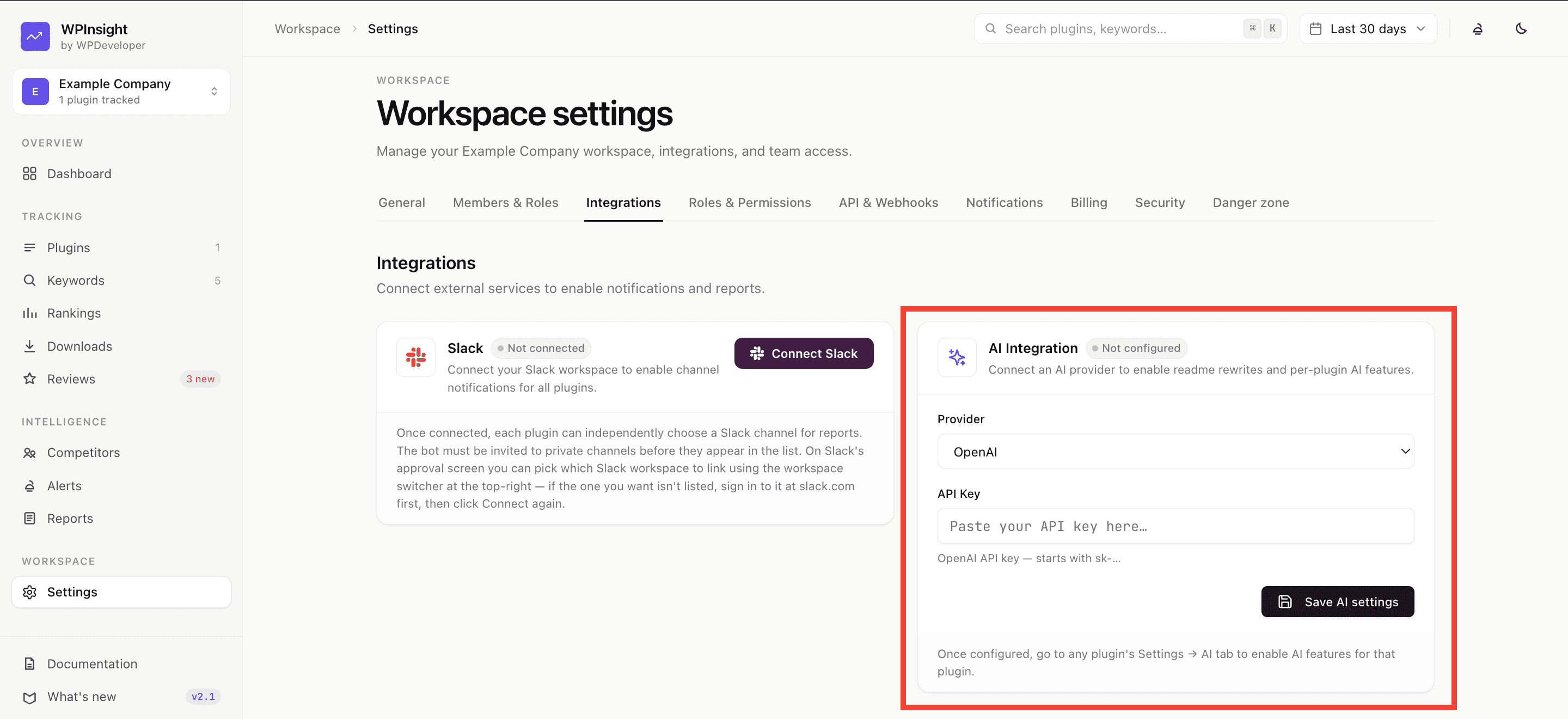 How to set up your AI key