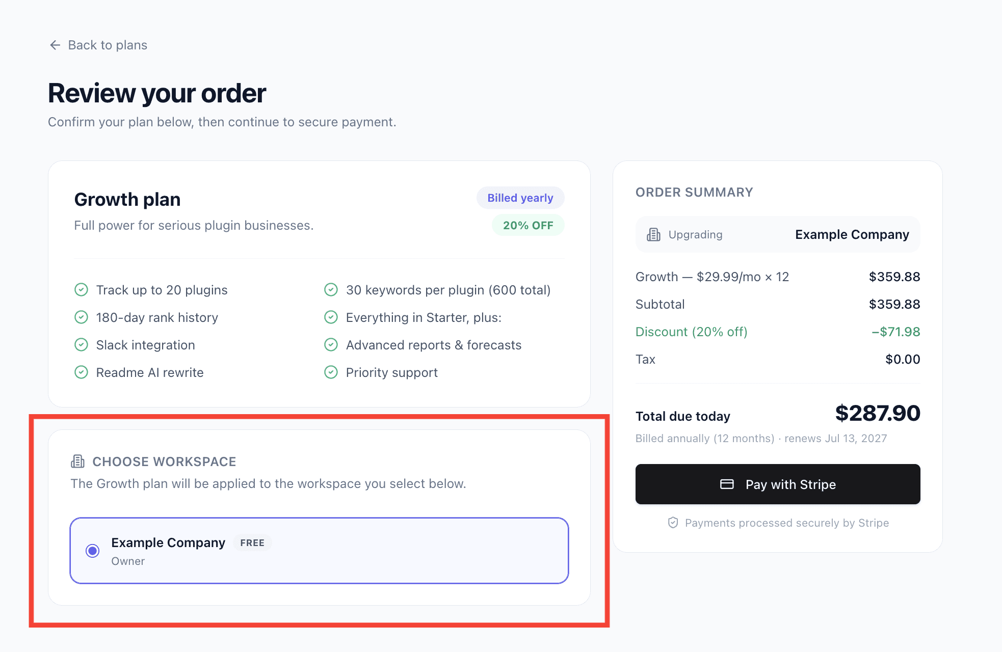 How to choose a plan — cart