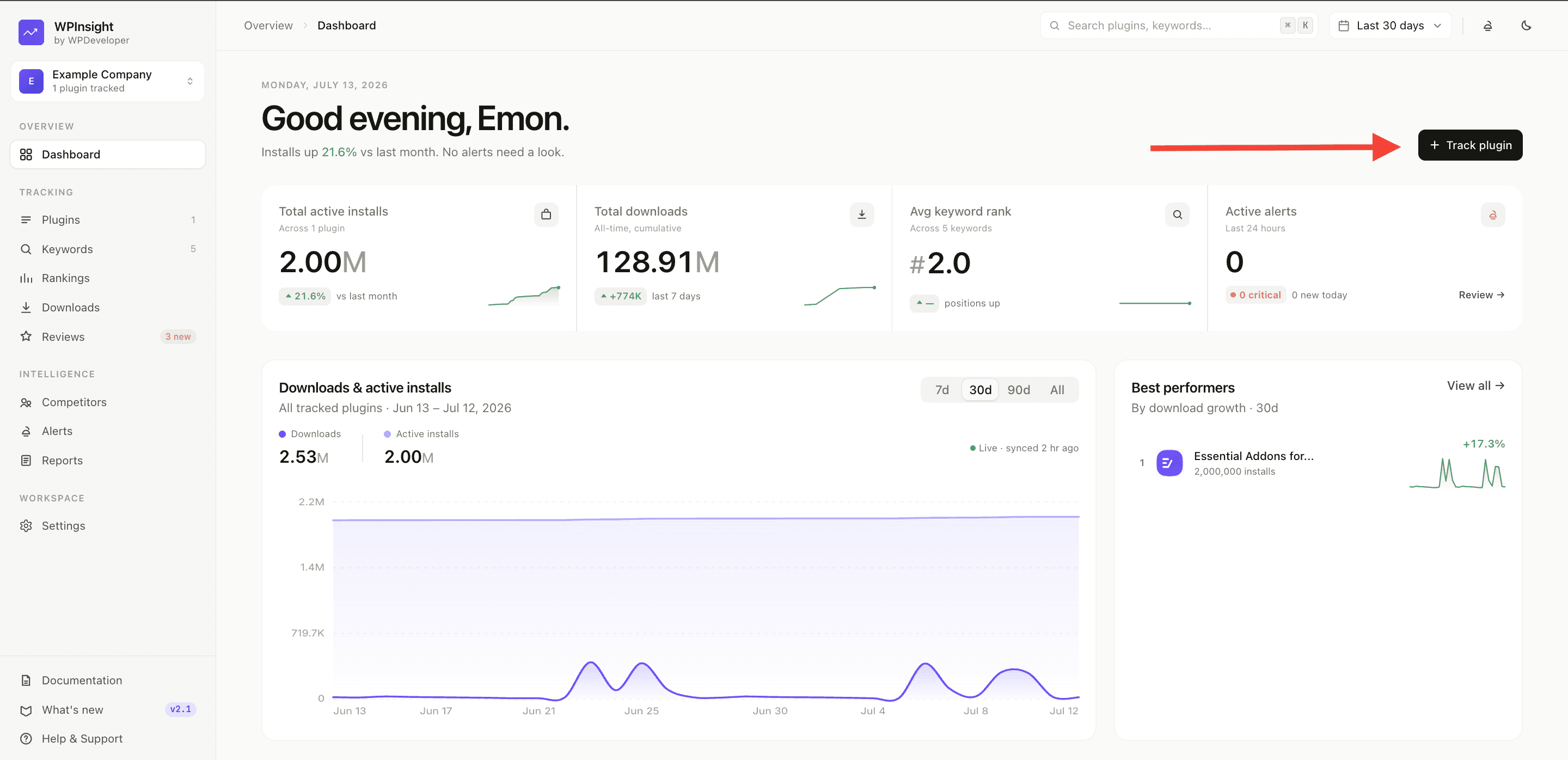 Add a plugin — open the modal
