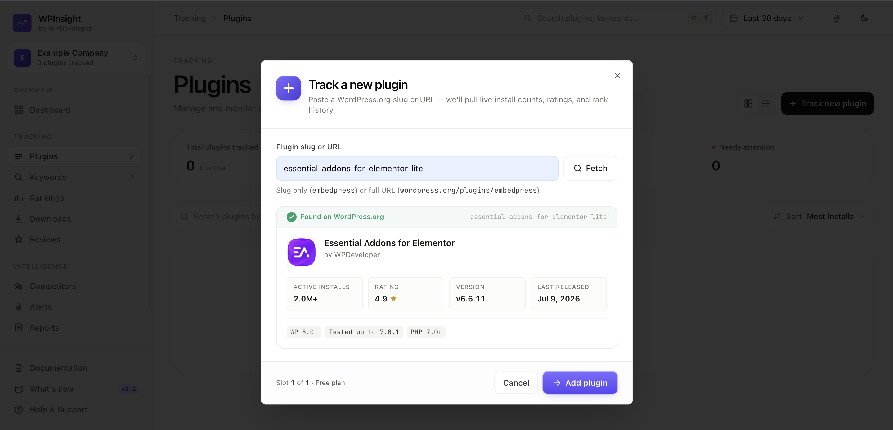 Add a plugin — confirm and add