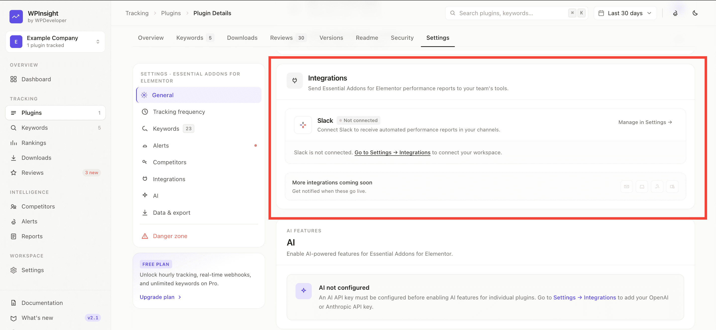 How to configure per-plugin alerts
